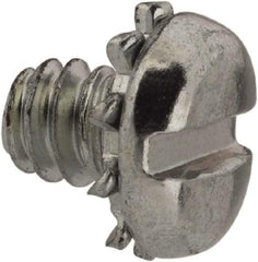 Value Collection - #6-32 UNC, 3/16" Length Under Head Slotted Drive Machine Screw - Pan Head, Grade J82 Steel, Zinc-Plated Finish, External Tooth - Eagle Tool & Supply