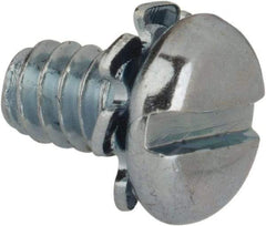 Value Collection - #6-32 UNC, 1/4" Length Under Head Slotted Drive Machine Screw - Pan Head, Grade J82 Steel, Zinc-Plated Finish, External Tooth - Eagle Tool & Supply