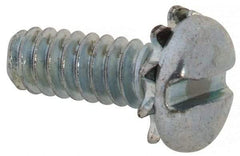 Value Collection - #6-32 UNC, 3/8" Length Under Head Slotted Drive Machine Screw - Pan Head, Grade J82 Steel, Zinc-Plated Finish, External Tooth - Eagle Tool & Supply