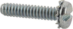 Value Collection - #6-32 UNC, 5/8" Length Under Head Slotted Drive Machine Screw - Pan Head, Grade J82 Steel, Zinc-Plated Finish, External Tooth - Eagle Tool & Supply