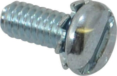 Value Collection - #8-32 UNC, 3/8" Length Under Head Slotted Drive Machine Screw - Pan Head, Grade J82 Steel, Zinc-Plated Finish, External Tooth - Eagle Tool & Supply