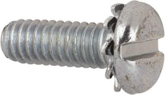 Value Collection - #8-32 UNC, 1/2" Length Under Head Slotted Drive Machine Screw - Pan Head, Grade J82 Steel, Zinc-Plated Finish, External Tooth - Eagle Tool & Supply