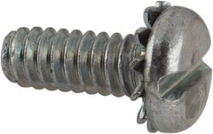 Value Collection - #10-24 UNC, 1/2" Length Under Head Slotted Drive Machine Screw - Pan Head, Grade J82 Steel, Zinc-Plated Finish, External Tooth - Eagle Tool & Supply