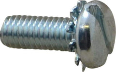 Value Collection - #10-32 UNF, 1/2" Length Under Head Slotted Drive Machine Screw - Pan Head, Grade J82 Steel, Zinc-Plated Finish, External Tooth - Eagle Tool & Supply