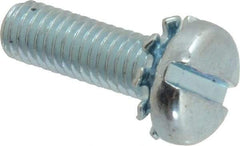 Value Collection - #10-32 UNF, 5/8" Length Under Head Slotted Drive Machine Screw - Pan Head, Grade J82 Steel, Zinc-Plated Finish, External Tooth - Eagle Tool & Supply