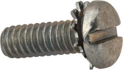 Value Collection - 1/4-20 UNC, 3/4" Length Under Head Slotted Drive Machine Screw - Pan Head, Grade J82 Steel, Zinc-Plated Finish, External Tooth - Eagle Tool & Supply