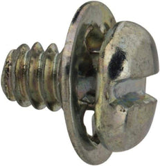 Value Collection - #4-40 UNC, 3/16" Length Under Head Slotted Drive Machine Screw - Pan Head, Grade J82 Steel, Zinc-Plated Finish, Internal Tooth - Eagle Tool & Supply