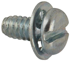 Value Collection - #4-40 UNC, 1/4" Length Under Head Slotted Drive Machine Screw - Pan Head, Grade J82 Steel, Zinc-Plated Finish, Internal Tooth - Eagle Tool & Supply