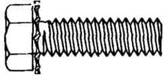Value Collection - #6-32 UNC, 1/4" Length Under Head Hex Drive Machine Screw - Hex Head, Grade J82 Steel, Zinc-Plated Finish, External Tooth - Eagle Tool & Supply