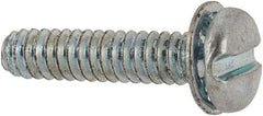 Value Collection - #6-32 UNC, 5/8" Length Under Head Slotted Drive Machine Screw - Pan Head, Grade J82 Steel, Zinc-Plated Finish, Internal Tooth - Eagle Tool & Supply