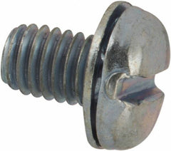Value Collection - #10-32 UNF, 5/16" Length Under Head Slotted Drive Machine Screw - Pan Head, Grade J82 Steel, Zinc-Plated Finish, Internal Tooth - Eagle Tool & Supply