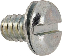 Value Collection - 1/4-20 UNC, 3/8" Length Under Head Slotted Drive Machine Screw - Pan Head, Grade J82 Steel, Zinc-Plated Finish, Internal Tooth - Eagle Tool & Supply