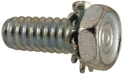Value Collection - #10-24 UNC, 1/2" Length Under Head Hex Drive Machine Screw - Hex Head, Grade J82 Steel, Zinc-Plated Finish, External Tooth - Eagle Tool & Supply