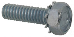 Value Collection - 1/4-20 UNC, 7/8" Length Under Head Hex Drive Machine Screw - Hex Head, Grade J82 Steel, Zinc-Plated Finish, External Tooth - Eagle Tool & Supply