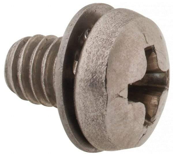 Value Collection - #8-32 UNC, 1/4" Length Under Head Phillips Drive Machine Screw - Pan Head, Grade 18-8 Stainless Steel, Internal Tooth - Eagle Tool & Supply