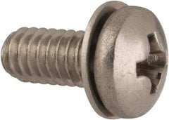 Value Collection - #8-32 UNC, 3/8" Length Under Head Phillips Drive Machine Screw - Pan Head, Grade 18-8 Stainless Steel, Internal Tooth - Eagle Tool & Supply