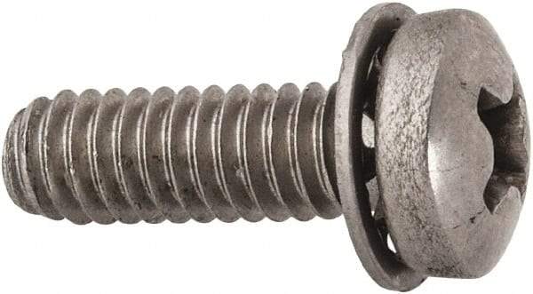 Value Collection - #8-32 UNC, 1/2" Length Under Head Phillips Drive Machine Screw - Pan Head, Grade 18-8 Stainless Steel, Internal Tooth - Eagle Tool & Supply