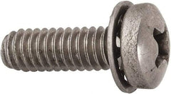 Value Collection - #8-32 UNC, 1/2" Length Under Head Phillips Drive Machine Screw - Pan Head, Grade 18-8 Stainless Steel, Internal Tooth - Eagle Tool & Supply