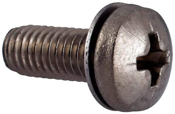 Value Collection - #10-32 UNF, 1/2" Length Under Head Phillips Drive Machine Screw - Pan Head, Grade 18-8 Stainless Steel, Internal Tooth - Eagle Tool & Supply