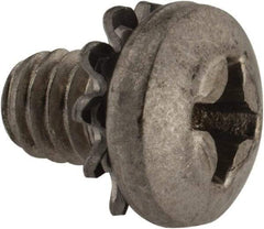 Value Collection - #8-32 UNC, 1/4" Length Under Head Phillips Drive Machine Screw - Pan Head, Grade 18-8 Stainless Steel, External Tooth - Eagle Tool & Supply