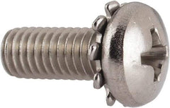 Value Collection - #10-32 UNF, 1/2" Length Under Head Phillips Drive Machine Screw - Pan Head, Grade 18-8 Stainless Steel, External Tooth - Eagle Tool & Supply
