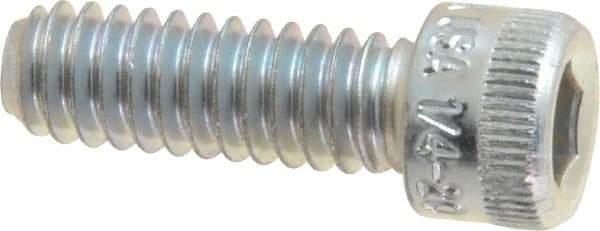 Holo-Krome - 1/4-20 UNC Hex Socket Drive, Socket Cap Screw - Alloy Steel, Zinc-Plated Finish, Fully Threaded, 3/4" Length Under Head - Eagle Tool & Supply