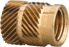 E-Z LOK - 5/16 24 UNF, 0.403" Diam, Brass Unheaded Heat Installed Threaded Insert - 0.378" Hole, 1/2" OAL, 0.403" Head Diam - Eagle Tool & Supply