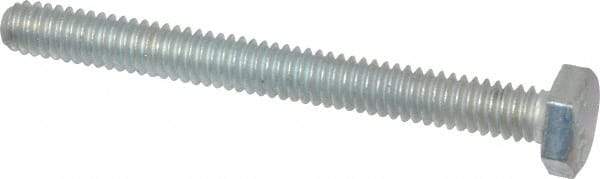 Made in USA - 1/4-20 UNC, 2-1/2" Length Under Head Hex Head Cap Screw - Fully Threaded, Grade 5 Steel, Zinc-Plated Finish, 7/16" Hex - Eagle Tool & Supply