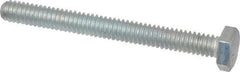 Made in USA - 1/4-20 UNC, 2-1/2" Length Under Head Hex Head Cap Screw - Fully Threaded, Grade 5 Steel, Zinc-Plated Finish, 7/16" Hex - Eagle Tool & Supply