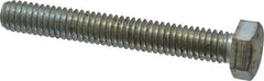 Made in USA - 5/16-18 UNC, 2-1/4" Length Under Head Hex Head Cap Screw - Fully Threaded, Grade 5 Steel, Zinc-Plated Finish, 1/2" Hex - Eagle Tool & Supply