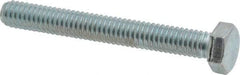 Made in USA - 5/16-18 UNC, 2-1/2" Length Under Head Hex Head Cap Screw - Fully Threaded, Grade 5 Steel, Zinc-Plated Finish, 1/2" Hex - Eagle Tool & Supply