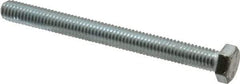 Made in USA - 3/8-16 UNC, 4" Length Under Head Hex Head Cap Screw - Fully Threaded, Grade 5 Steel, Zinc-Plated Finish, 9/16" Hex - Eagle Tool & Supply
