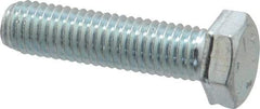Made in USA - 1/2-13 UNC, 2" Length Under Head Hex Head Cap Screw - Fully Threaded, Grade 5 Steel, Zinc-Plated Finish, 3/4" Hex - Eagle Tool & Supply