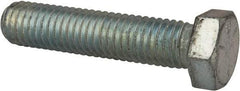 Made in USA - 1/2-13 UNC, 2-1/4" Length Under Head Hex Head Cap Screw - Fully Threaded, Grade 5 Steel, Zinc-Plated Finish, 3/4" Hex - Eagle Tool & Supply