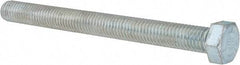 Made in USA - 1/2-13 UNC, 5-1/2" Length Under Head Hex Head Cap Screw - Fully Threaded, Grade 5 Steel, Zinc-Plated Finish, 3/4" Hex - Eagle Tool & Supply