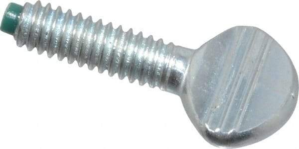 Made in USA - #8-32 Oval Dog Point Tip Grade 2 Steel Thumb Screw - 0.3" Head Height, Zinc-Plated Finish - Eagle Tool & Supply