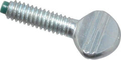 Made in USA - #8-32 Oval Dog Point Tip Grade 2 Steel Thumb Screw - 0.3" Head Height, Zinc-Plated Finish - Eagle Tool & Supply
