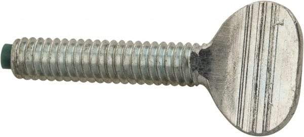 Made in USA - #8-32 Oval Dog Point Tip Grade 2 Steel Thumb Screw - 0.3" Head Height, Zinc-Plated Finish - Eagle Tool & Supply