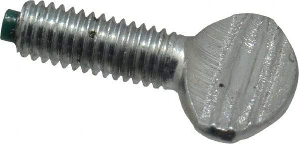 Made in USA - #10-32 Oval Dog Point Tip Grade 2 Steel Thumb Screw - 0.43" Head Height, Zinc-Plated Finish - Eagle Tool & Supply