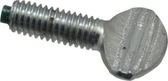 Made in USA - #10-32 Oval Dog Point Tip Grade 2 Steel Thumb Screw - 0.43" Head Height, Zinc-Plated Finish - Eagle Tool & Supply