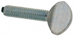 Made in USA - #10-32 Oval Dog Point Tip Grade 2 Steel Thumb Screw - 0.43" Head Height, Zinc-Plated Finish - Eagle Tool & Supply