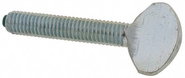 Made in USA - #10-32 Oval Dog Point Tip Grade 2 Steel Thumb Screw - 0.43" Head Height, Zinc-Plated Finish - Eagle Tool & Supply