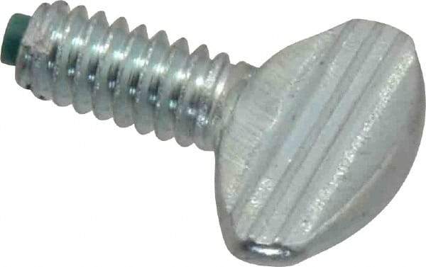 Made in USA - 1/4-20 Oval Dog Point Tip Grade 2 Steel Thumb Screw - 0.55" Head Height, Zinc-Plated Finish - Eagle Tool & Supply