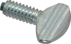 Made in USA - 1/4-20 Oval Dog Point Tip Grade 2 Steel Thumb Screw - 0.55" Head Height, Zinc-Plated Finish - Eagle Tool & Supply