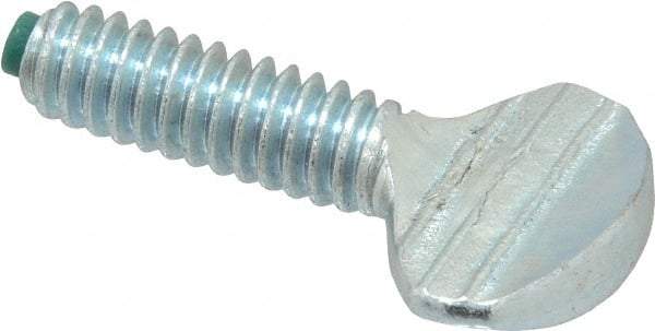 Made in USA - 1/4-20 Oval Dog Point Tip Grade 2 Steel Thumb Screw - 0.55" Head Height, Zinc-Plated Finish - Eagle Tool & Supply