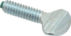 Made in USA - 1/4-20 Oval Dog Point Tip Grade 2 Steel Thumb Screw - 0.55" Head Height, Zinc-Plated Finish - Eagle Tool & Supply