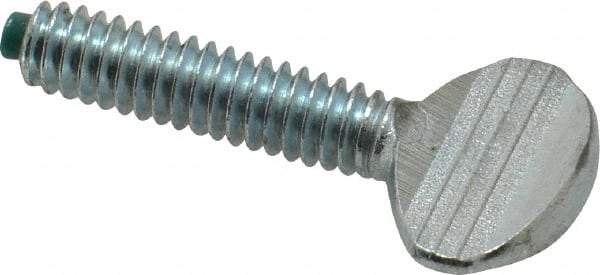 Made in USA - 1/4-20 Oval Dog Point Tip Grade 2 Steel Thumb Screw - 0.55" Head Height, Zinc-Plated Finish - Eagle Tool & Supply