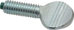 Made in USA - 3/8-16 Oval Dog Point Tip Grade 2 Steel Thumb Screw - 3/4" Head Height, Zinc-Plated Finish - Eagle Tool & Supply