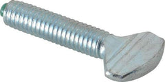 Made in USA - 3/8-16 Oval Dog Point Tip Grade 2 Steel Thumb Screw - 3/4" Head Height, Zinc-Plated Finish - Eagle Tool & Supply