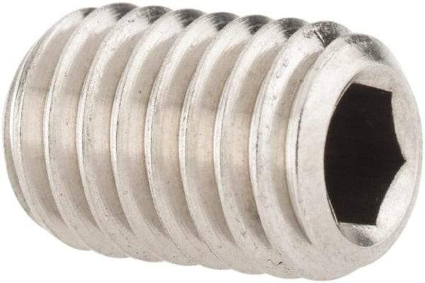Value Collection - M8x1.25 Metric Coarse, 12mm OAL, Cup Point Set Screw - Grade 18-8 & Austenitic A2 Stainless Steel, 4mm Key - Eagle Tool & Supply